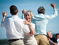Guests dancing on deck