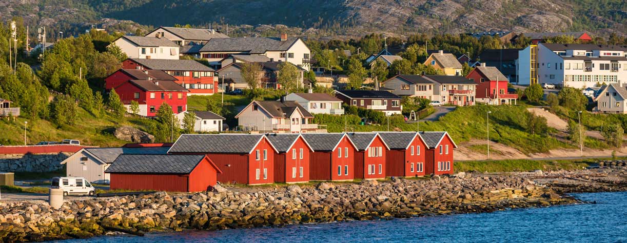 Red bay houses, Alta, norway