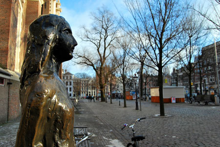 Statue at Anne Franks house, Amsterdam