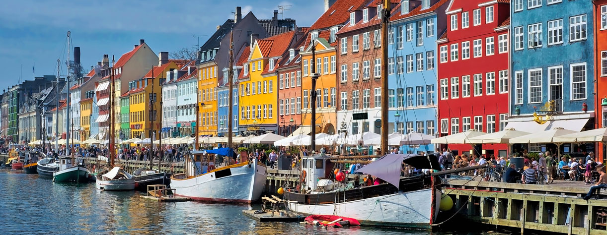 Nyhavn waterfont in Copenhagen, Denmark