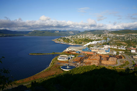 Pulp and paper mill in Corner Brook, Canada