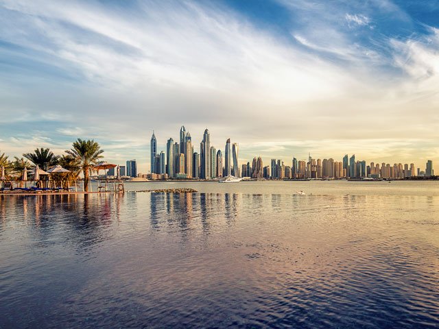 Spectacular Dubai Marina with sunset