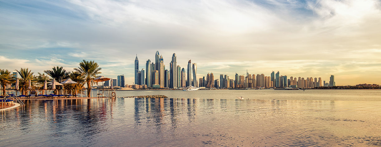 Spectacular Dubai Marina with sunset