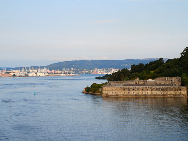 El Ferrol Castel de Palma Mugardos Spain and the harbor of Ferrol