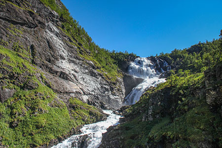 Kjosfossen Waterfall in Flam, Norway