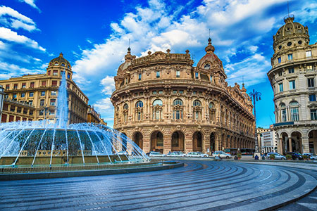 Piazza De Ferrari, main square of Genoa