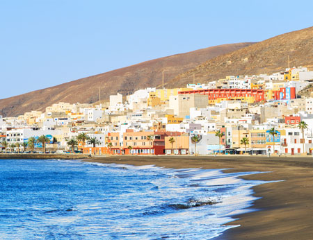 Houses by the sea in Gran Tarajal, Fuerteventura