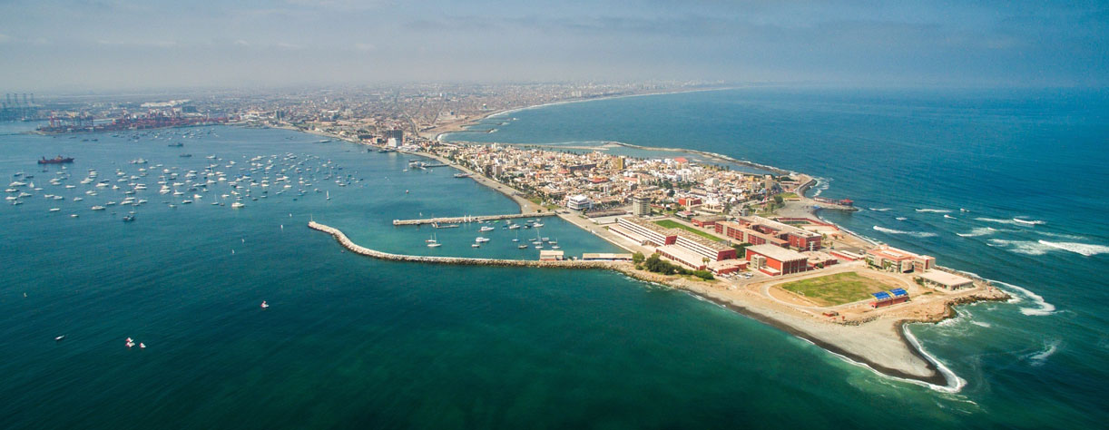 Aerial view of La Punta, Callao