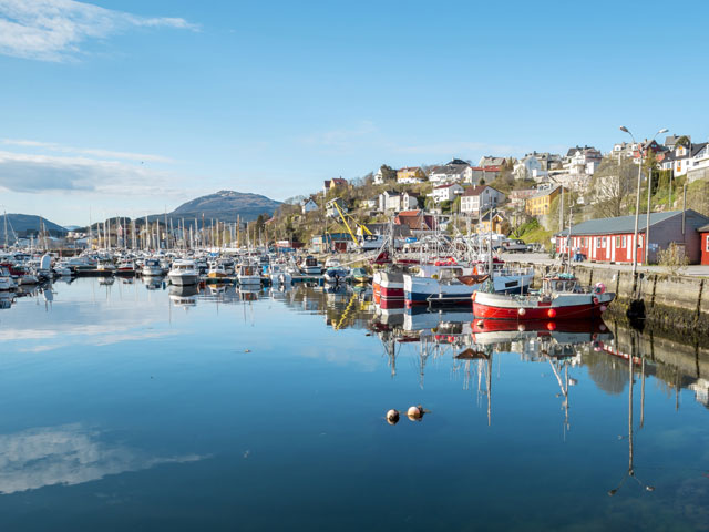View of harbour in Kristiansund, Norway