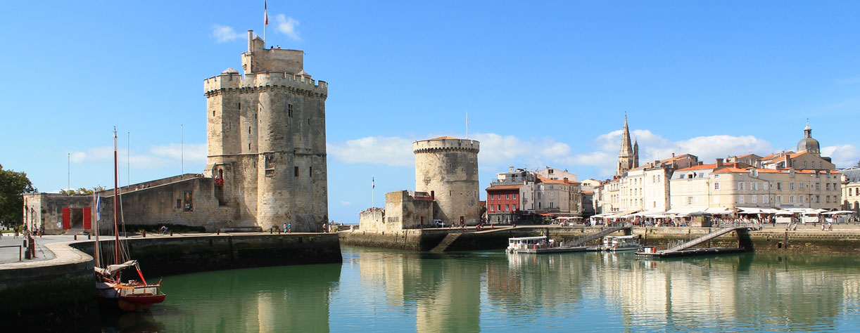 Beautiful view of La Rochelle Harbour, France
