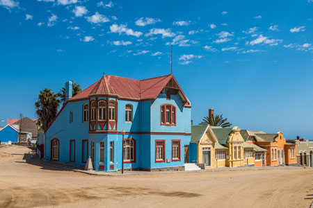 Colourful houses in Luderitz, Germany