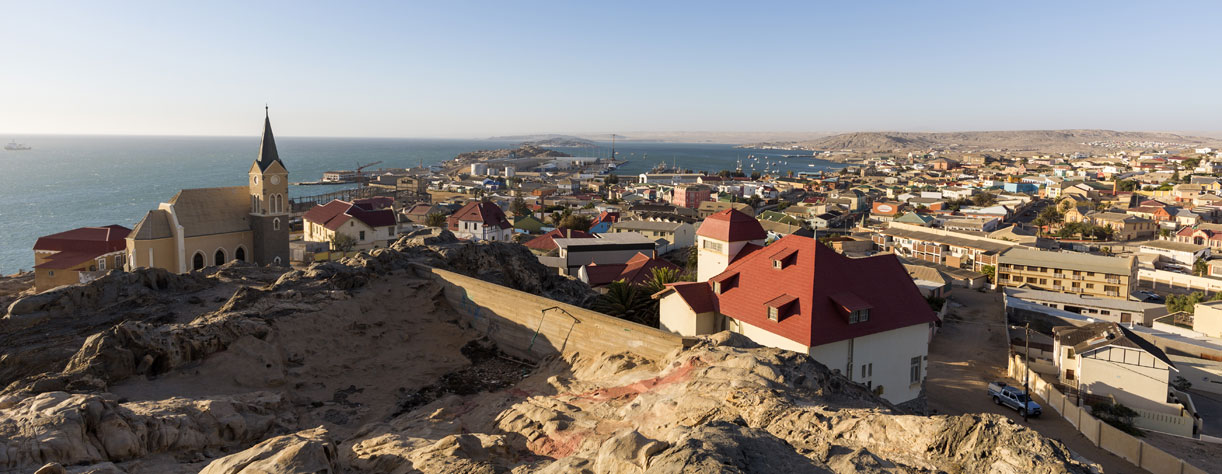 Panoramic view of Luderitz town, Nambia