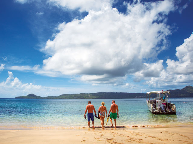 Friends going snorkelling in Mamoudzou