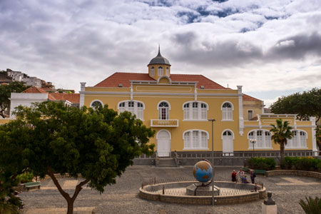 Street view of Mindelo in Sao Vicente Island, Cape Verde