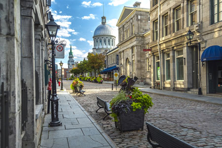 Old Montreal cobbles streets, Canada