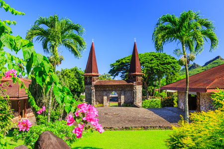 Notre Dame Cathedral in Nuku Hiva, French Polynesia