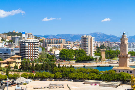 Panoramic view of suburban Palma, Mallorca