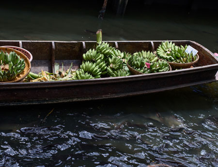Floating boat selling bananas, Parintins
