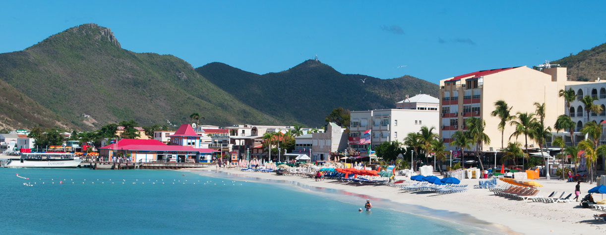 Philipsburg harbour in St Maarten