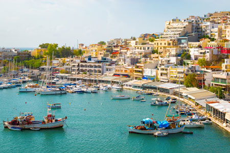 Stunning view of Piraeus and harbour in Greece