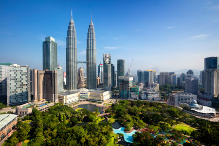 Kuala Lumpar skyline in Malaysia