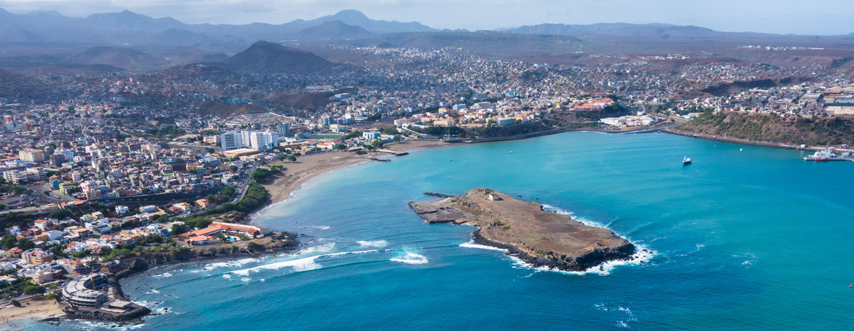 Aerial view of Praia city in Cape Verde