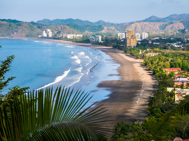 Tropical sandy beach in Puerto Caldera, Costa Rica