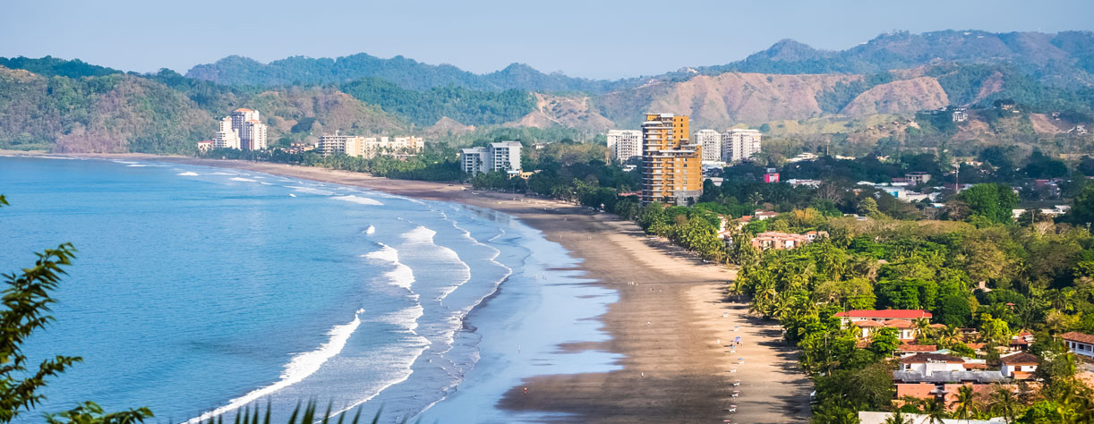 Tropical sandy beach in Puerto Caldera, Costa Rica