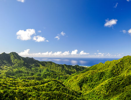 Panoramic view from The Needle, Rarotonga, Cook islands