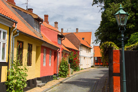 Traditional Bornholm architecture in Ronne, Denmark