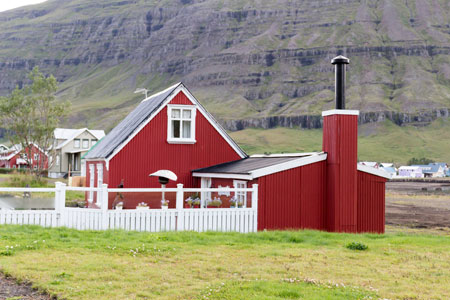 Traditional homes in the fjord of Seydisfjord