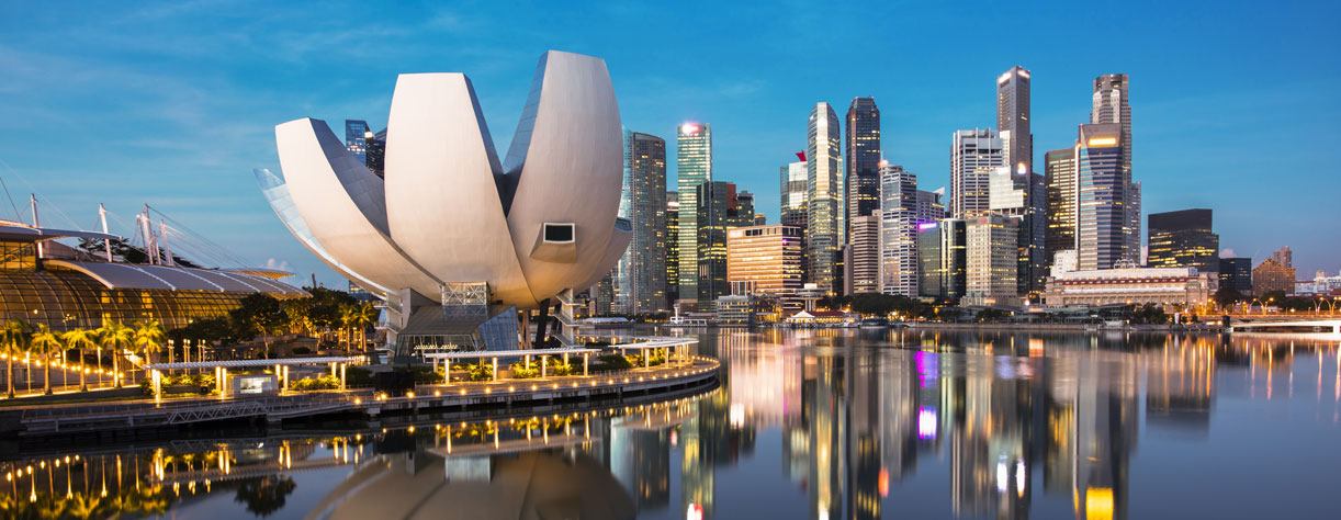 Singapore cityline at dusk