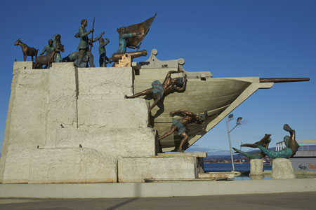 Maritime Monument on the historic waterfront of Punta Arenas