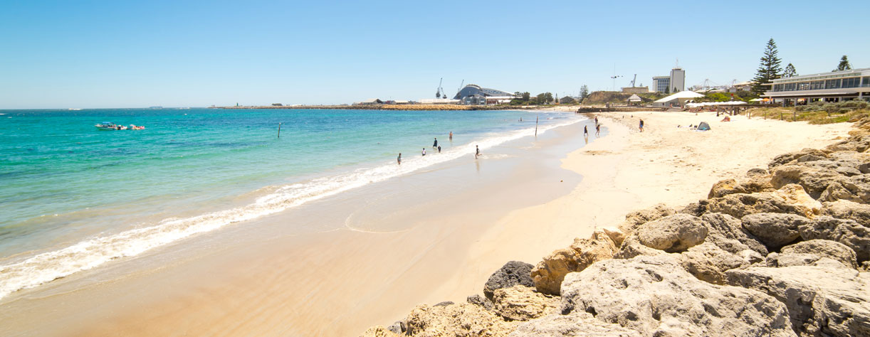 Beautiful sandy beach in Fremantle