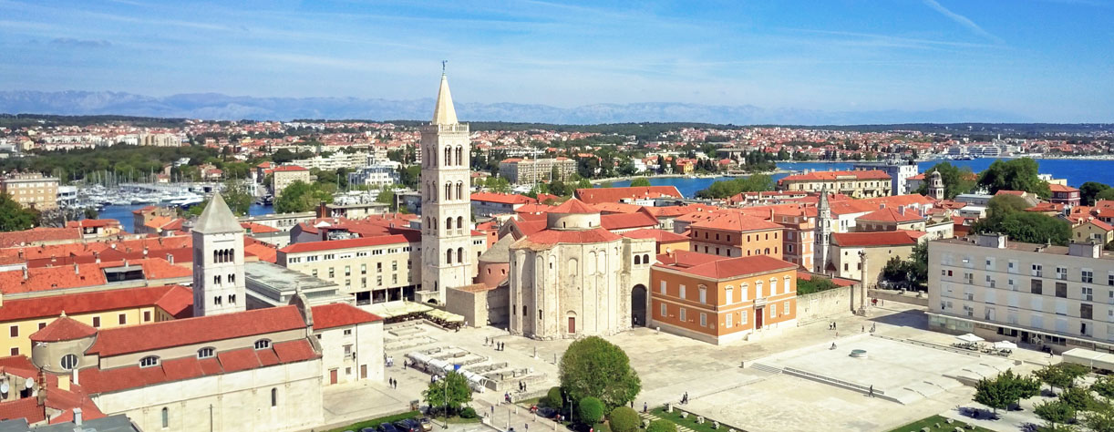 Aerial view of Zadar coastline