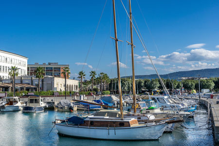 The marina in Koper on the coast of Slovenia