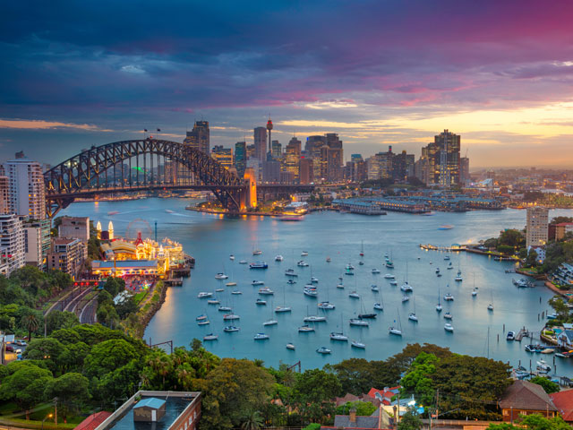 Cityscape of Sydney with Harbour Bridge