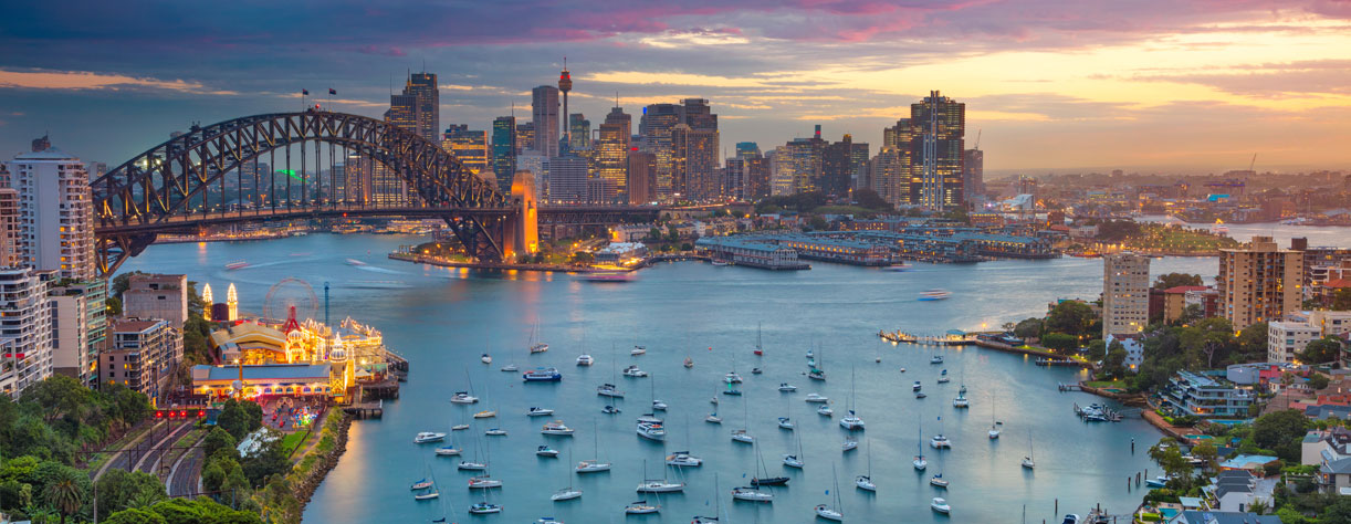 Cityscape of Sydney with Harbour Bridge