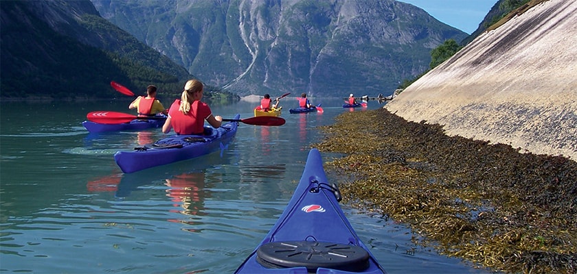 Kayaking through Eidfjord