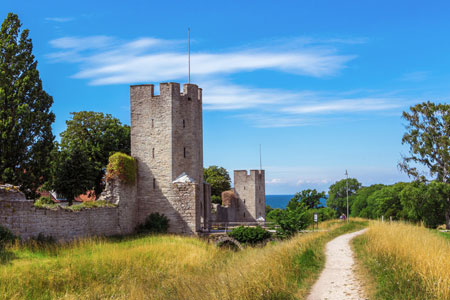 The defensive wall of Visby, Sweden