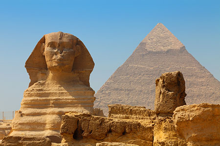 The Sphinx and Pyramids in Egypt