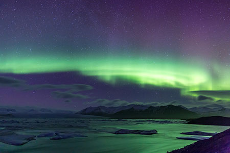 Northern lights over the Arctic sky
