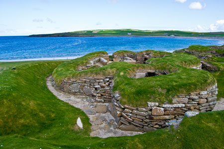 Stone age village Skara Brae on Orkney Islands