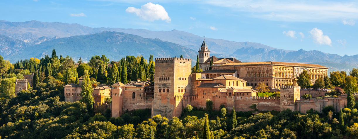 Aerial view of Alhambra Palace in Spain Aerial view of Alhambra Palace in Spain