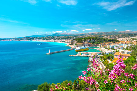 Nice city in the French Riviera, France
