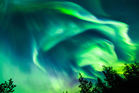 Northern lights, Aurora borealis in the sky