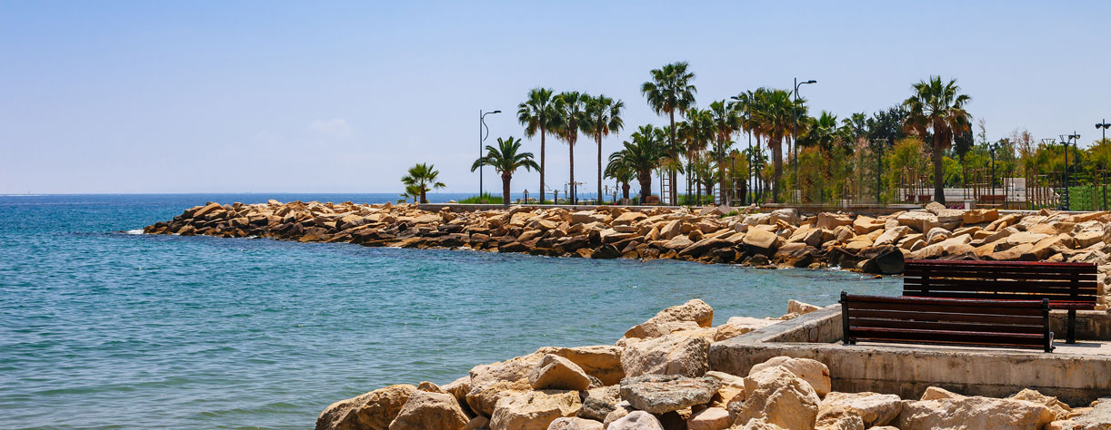 Coastline and promenade in Limassol, Cyprus