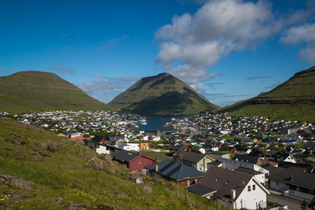 View of Klasvik village, Faroe Islands