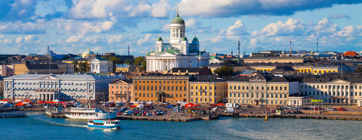 Summer panorama of Helsinki Finland