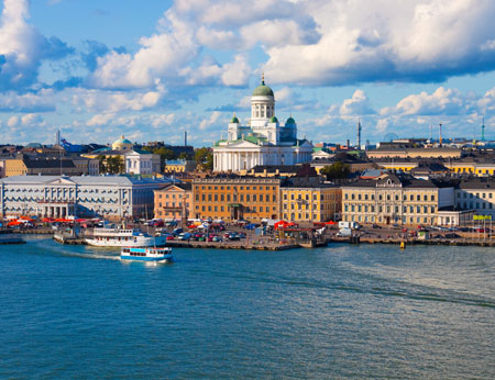 Summer panorama of Helsinki Finland